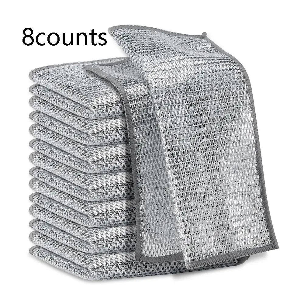 Multifunction Kitchen Metal Wire Cleaning Dishwashing Cloth, 8/15/20pcs Reusable Dishcloth for Stove Sink Pot, Scouring Pad, Kitchen Cleaning Tools Su