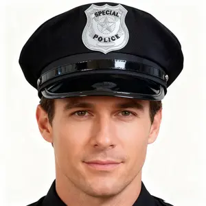 Unisex Police Hat for Parties, Role-Playing Costume Accessory, High-Quality Material, Perfect for Theme Events and Cosplay