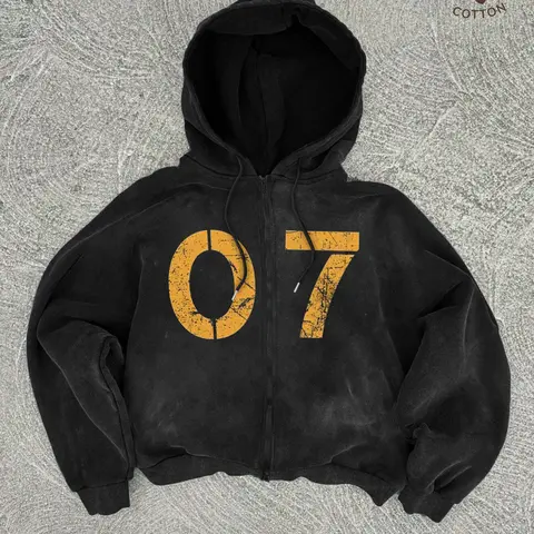 Men's Digital Graphic Printing Washed Zip Up Hoodie, Casual Regular Fit Long Sleeve Hooded Sweatshirt for Fall & Winter, Fashion Men's Top for Daily Wear, Pullover, Graphic Zip Hoodies