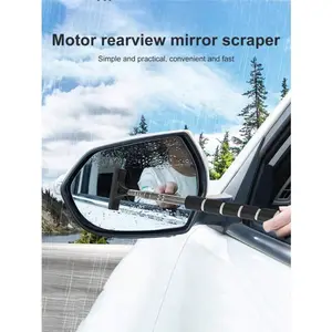 1pc Extendable Windshield Cleaner, Portable Car Mirror Scraper, Raindrop Remover, Side View Mirror Blade, Rearview Mirror Scrubber