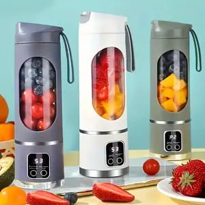 Portable Mini Juicer, Multifunctional Juicer, USB Rechargeable Juicer with LED Display Screen, Ice Maker Machine, Portable Juicer Blender, Fruit & Vegetable Juicer for Home Kitchen and Outdoor Travel, Ice Maker Machine