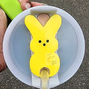 Bunny Stanley Topper - Tumbler Topper - Easter Tumbler Topper Drinkware Handmade