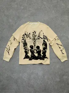 Men's Cartoon Print Knit Sweater, Round Neck Long Sleeve Sportswear, Perfect Gift for Friends, Husband, Boyfriend, Loose-Fitting Thick Fabric, Casual Comfy Pullover