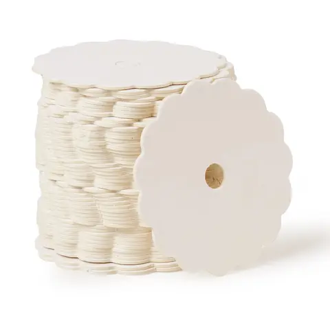Cake Pop Boards, White Scalloped Edge (50pcs to a Package) - 2" Diameter Shine Finish with Scalloped Edges