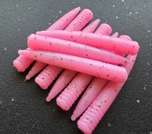 Sapper Baits 3" Covert Ned Worm- Pink Mist- Bubblegum with Black, Red, Silver Flake