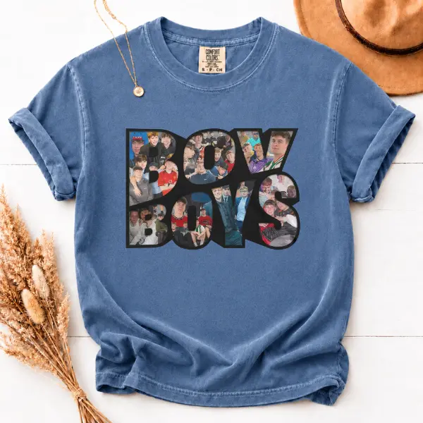 Women's Short-Sleeve Comfort Colors T-Shirt - Seamless Spandex Casual Tee, Vintage Friendship Memories Photo Collage Graphic Unisex Top