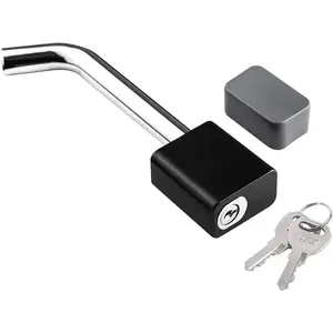 Trailer Hitch Receiver Lock, Padlock Style and Swivel Head,Dia 5/8 Inch Bent Pin for Class III IV 2 2-1/2 Inch Receiver, Fits Bike Rack Tray Ball Mount for Towing Trailer Truck Car Boat RV