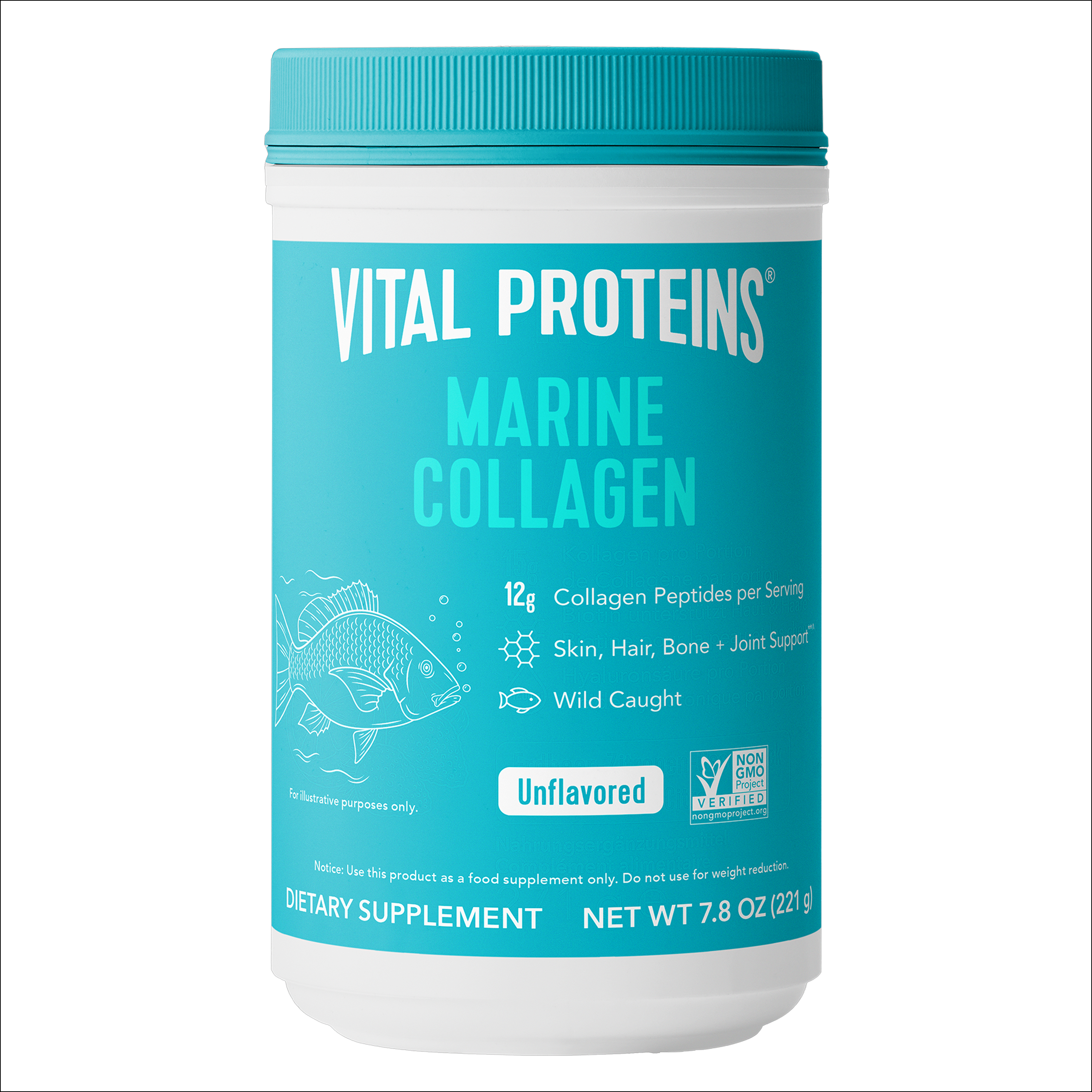 Vital Proteins Marine Collagen - Peptides Powder Dietary Supplement | 7.8 oz, For Skin Hair Nail Joint - Hydrolyzed Collagen