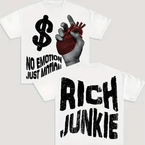 Men's Cartoon Hand & Rich Junkie Print Round Neck Tee Loose Casual Fashion Short Sleeve T-shirt for Summer Daily Wear Tropical Streetwear cotton gift baggy men good graphic soulja boy outfit Hip Hop Y2K