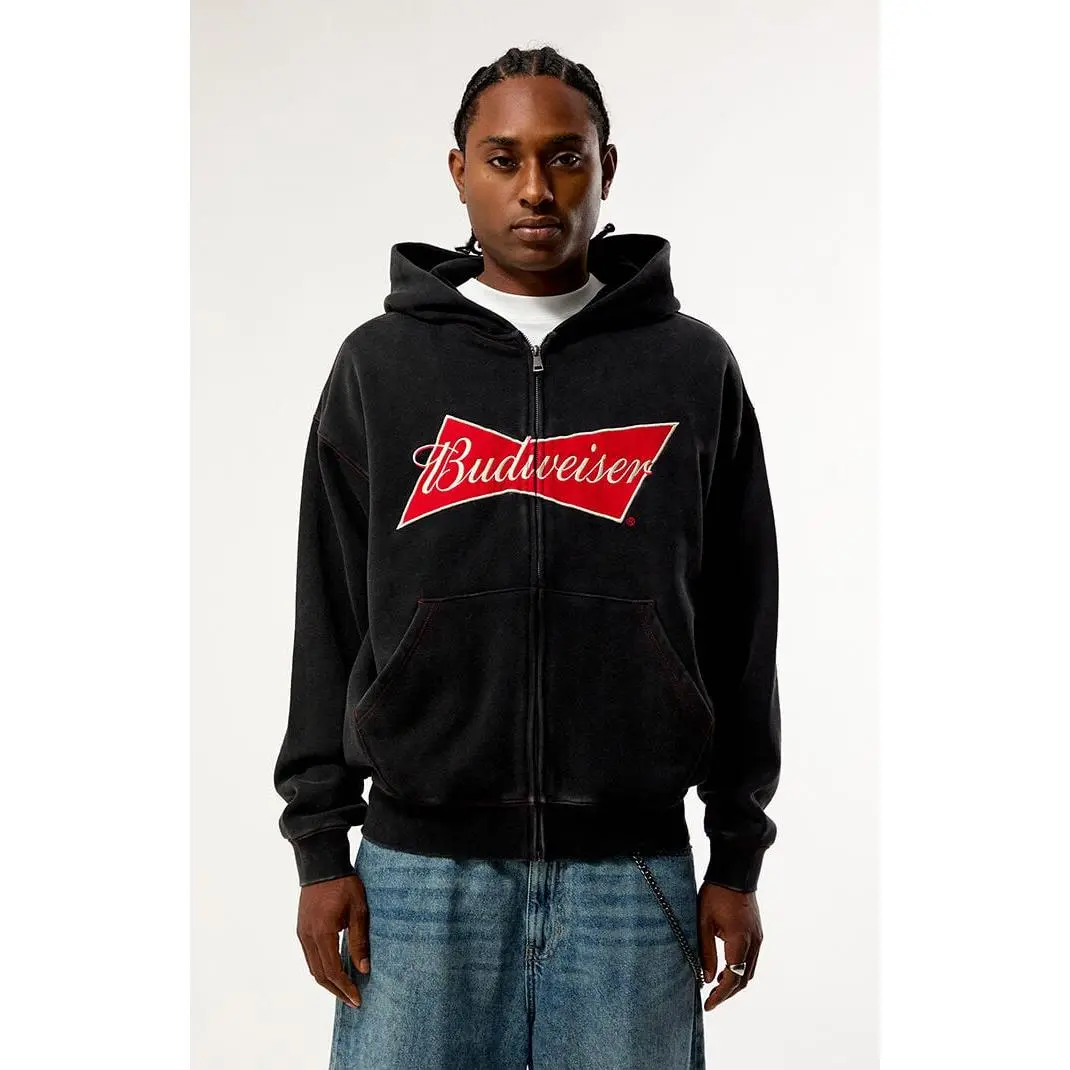 Budweiser Men's by Pacsun Logo Zip Up Hoodie