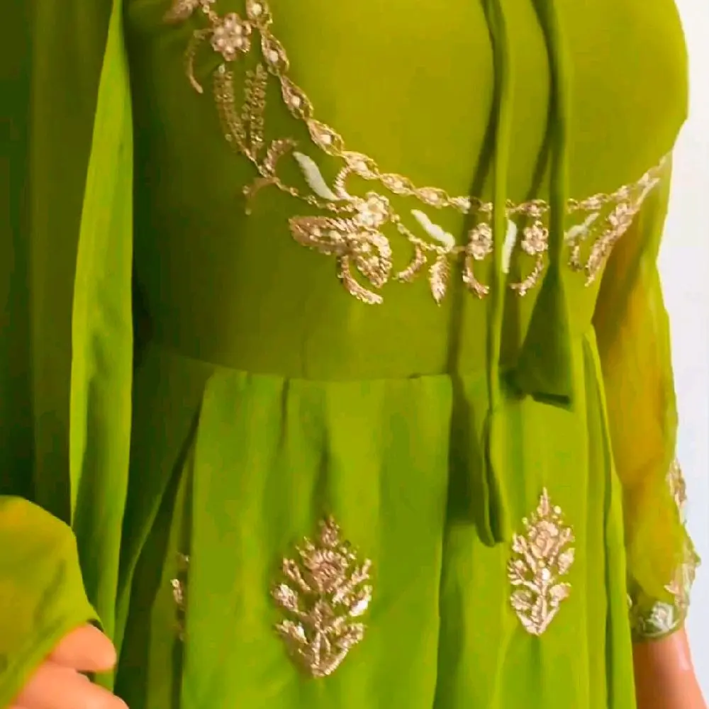 2 pices Women's Olive Green Shalwar Kameez