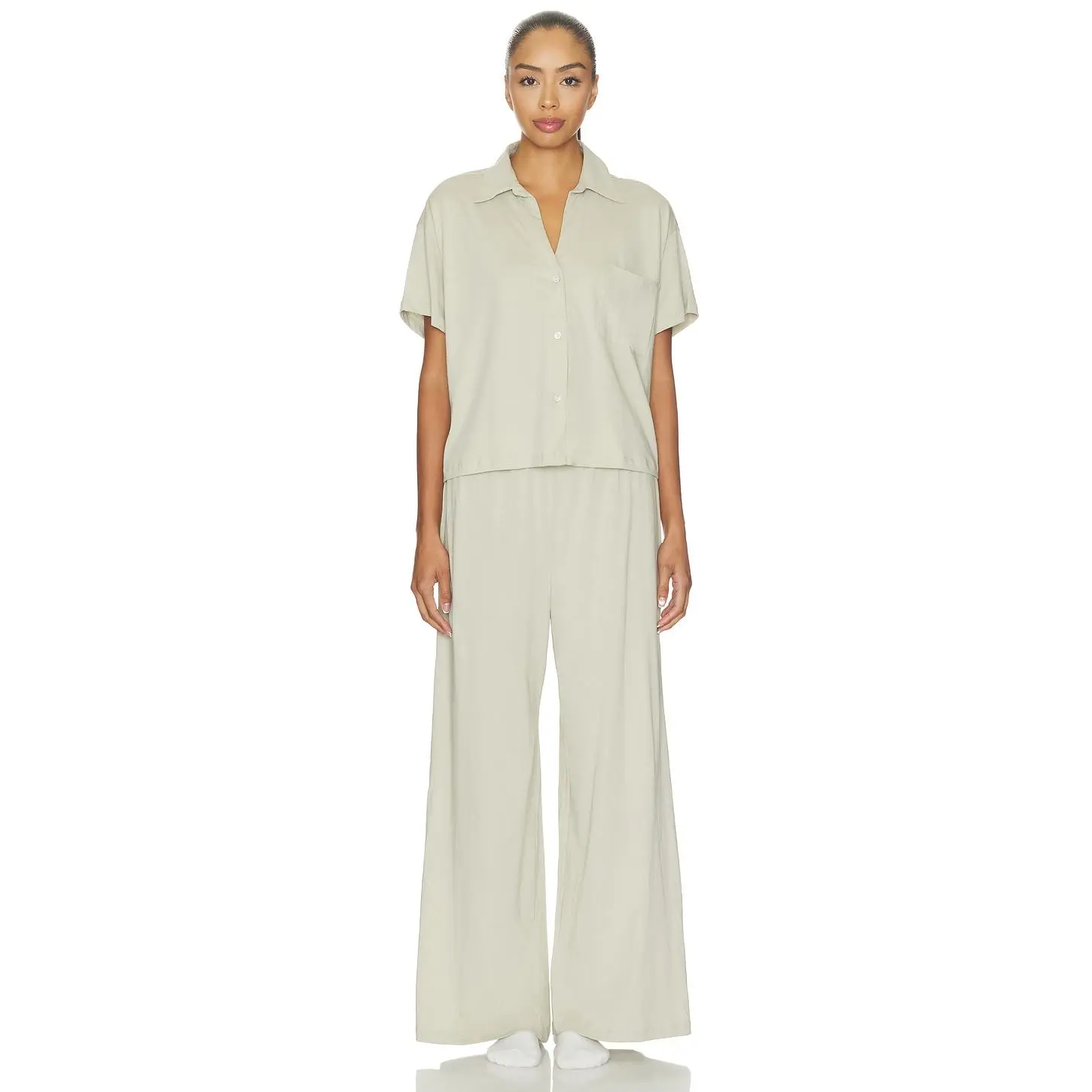 eberjey Pima Pant Pajama Set in Sandstone