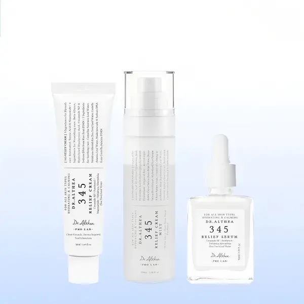 Skincare set  Dr.Althea Official 345 Relief Trio Set - Soothing Cream for Deep Hydration and Moisture Balance, Dual-Layer Cream Mist to Lock In Moisture, Relief Serum to Strengthen the Skin Barrier for a Healthy Glow Hydrating Repair Nourishing