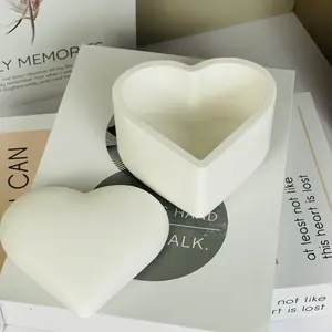 DIY Homemade Aromatherapy Candle Holder, Ceramic Plaster Jar, Empty Wax Container, Handmade Colorful Candle Cup with Lid