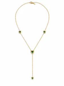 Emerald Heart Y Lariat Necklace
