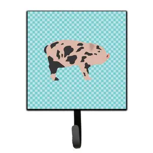 Carolines Treasures  Mini Miniature Pig Blue Check Leash or Key Holder