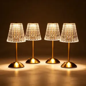Cordless Gold Touch LED Table Lamp USB-C Rechargeable Portable Battery Desk Lamp 3 Color Temperature Dimmable Night Light for Bedroom Living Room Dining Home Decor