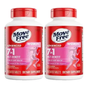 Move Free Women's 7-in-1 Joint Health Supplement with Glucosamine Chondroitin MSM & Multi-Nutrients for Active Lifestyles 172g Powder - Fitness Digestive Enzymes Probiotic Natural Diet Healthcare