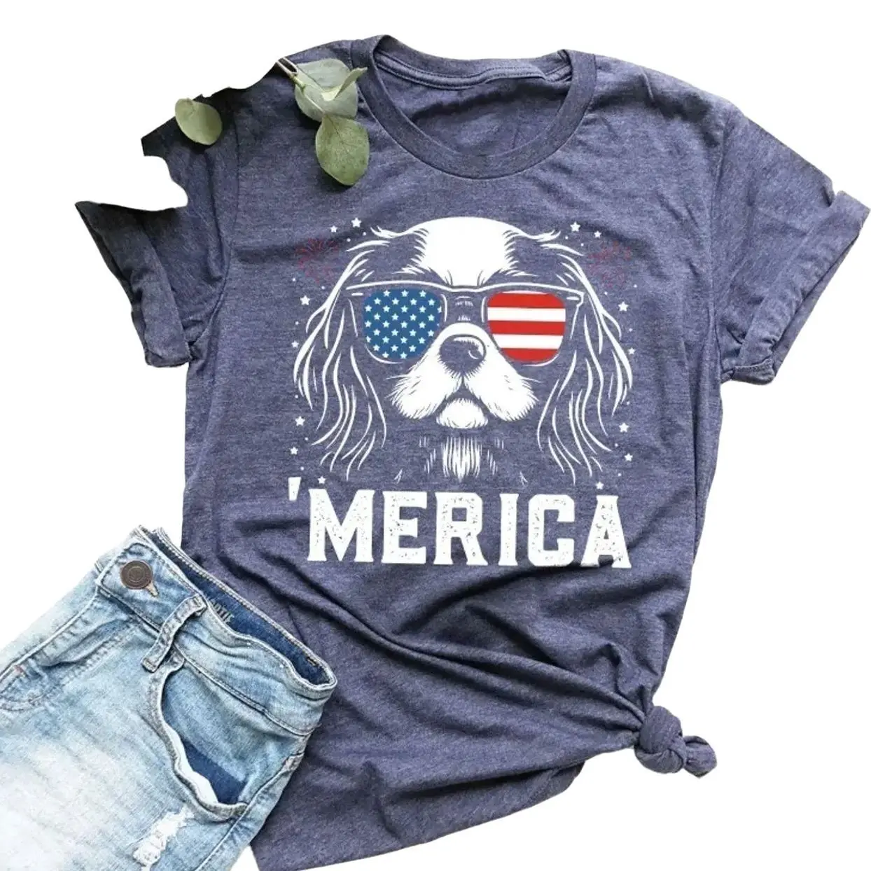 Cavalier King Charles 'Merica Shirt | 4th of July Cavalier Tee | USA Dog Lover Gift | Cavalier Mom Gift