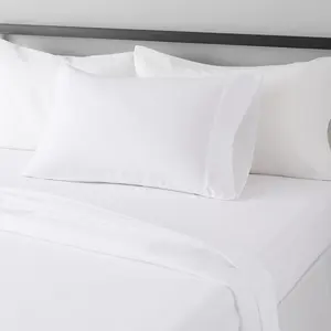 【Only 1 Gift Per Customer】【Random Color & Size】Lightweight Breathable Wrinkle-Free Brushed Microfiber  Bed Sheet Set  Twin, Bright White, Solid