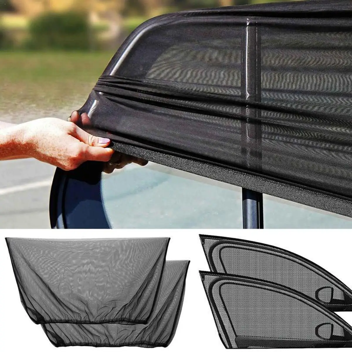 Car Window Mesh Sun Shade, Car Mosquito Screens, Universal Protective Accessories for Car