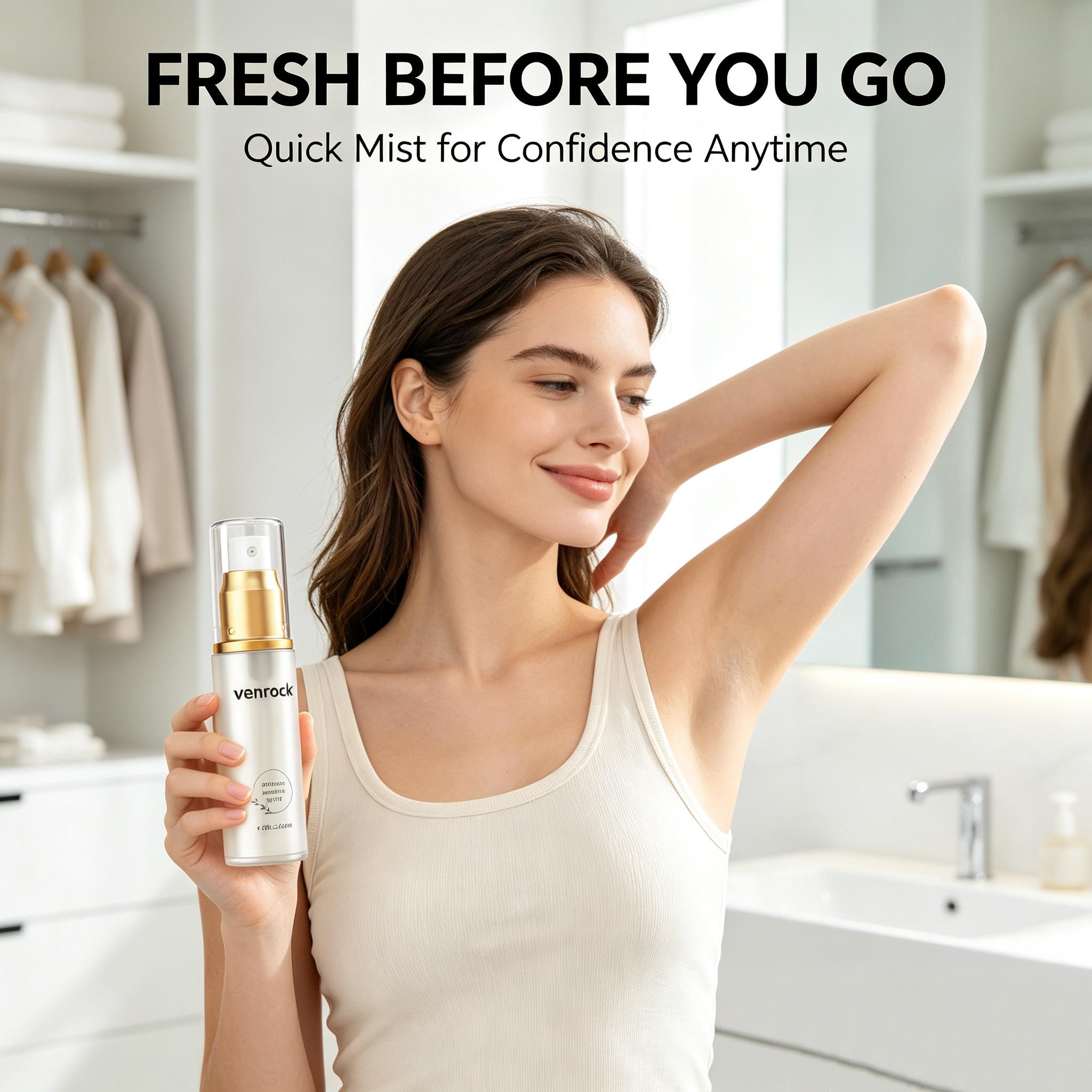 Body Deodorizing Spray - 35ml Underarm Deodorant Water, Gentle All Skin Formula, Sweat Odor Control, Long-Lasting Fresh Mist for Daily Body Care
