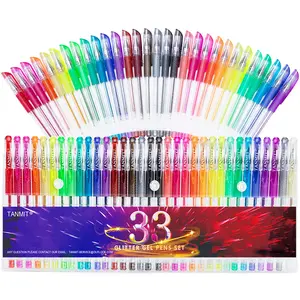 Glitter Gel Pens, Neon Glitter Pens Set Gel Art Markers with 40% More Ink for Adult Coloring Books, Drawing, Journaling, Doodling
