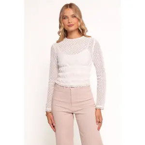 Riven Shirred Top - White