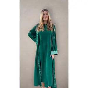 Two Piece Open Front Abaya Emerald Green
