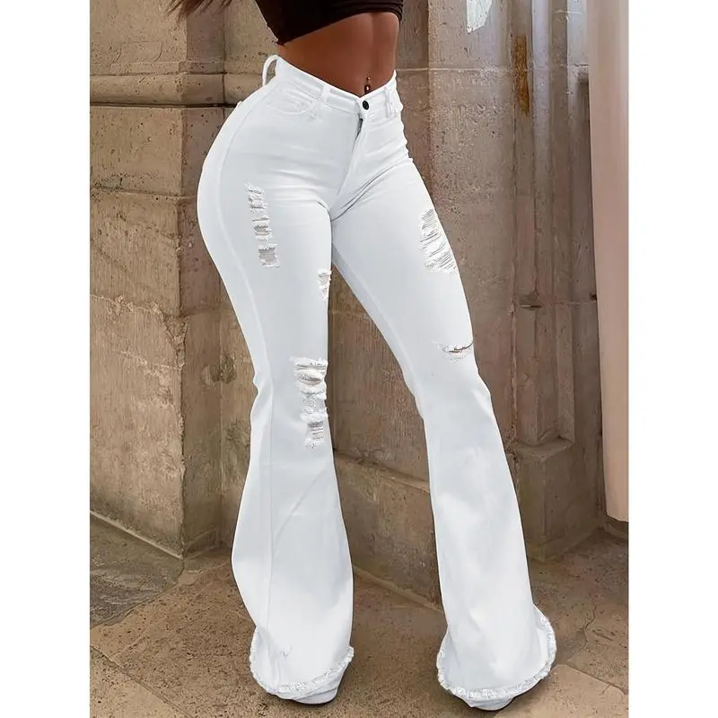 jeans white flip over - TikTok Shop