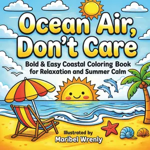 Ocean Air, Don’t Care: Bold and Easy Coloring Book for Relaxation and Summer Calm: Simple Beach, Coastal, and Tropical Designs with Thick Lines for ... (Whimsy Escapes: A Calming Coloring Journey)