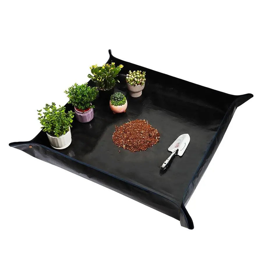 Foldable Plant Caddy, 1 Count Waterproof Plant Pot Tray, Portable Gardening Mat, Indoor Plant Transplanting Mat, Garden Supplies for Indoor & Outdoor,
