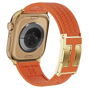 CRAZYGRASS Magnetic Silicone Watch Band for Square Smartwatch Compatible with Watch 9/8/7/6/5/4/3/2/1/SE/SE2 Breathable Waterproof Classic and Elegant For women [WATCH NOT INCLUDED] FallFreshness Digital Wearable