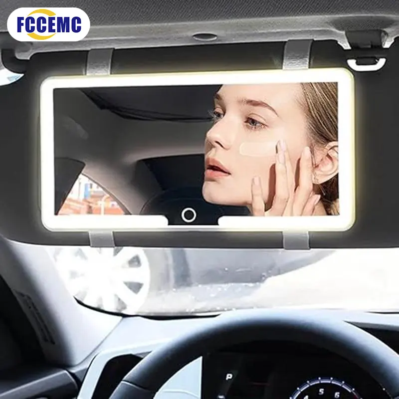 Rechargeable Touch Screen Car Sun Visor Makeup Mirror with Dimmable Light Control, 2a49j-cb01 Car Interior Accessory for Women, Manufacturer Warranty