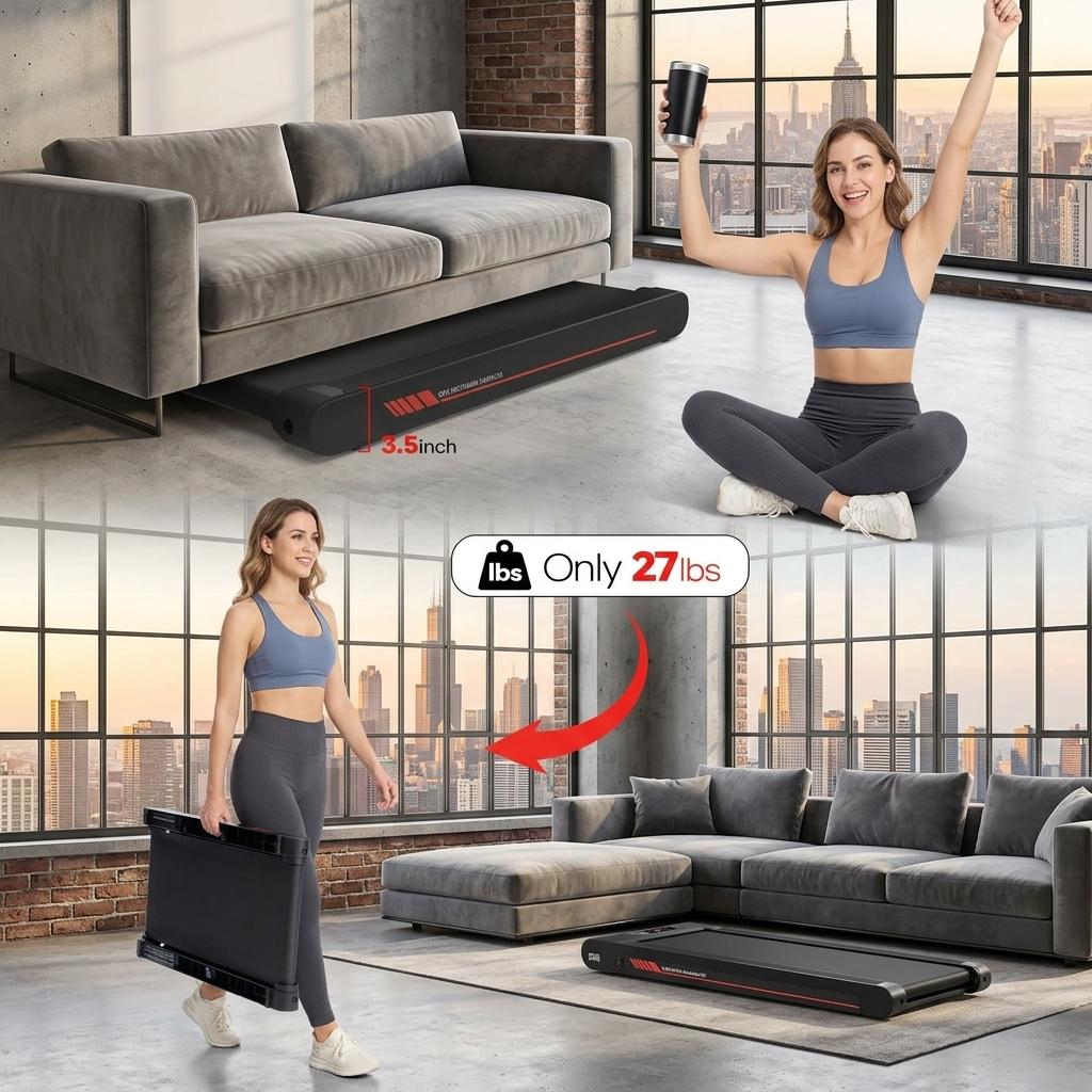 3 in 1 Portable Walking Pad Treadmill P1 | Walking Vibration Pad & Vibrating Plate | Servo Motor Technology | Remote Control & APP | 22 Lbs Lightweight Under Desk Treadmill for Home & Office