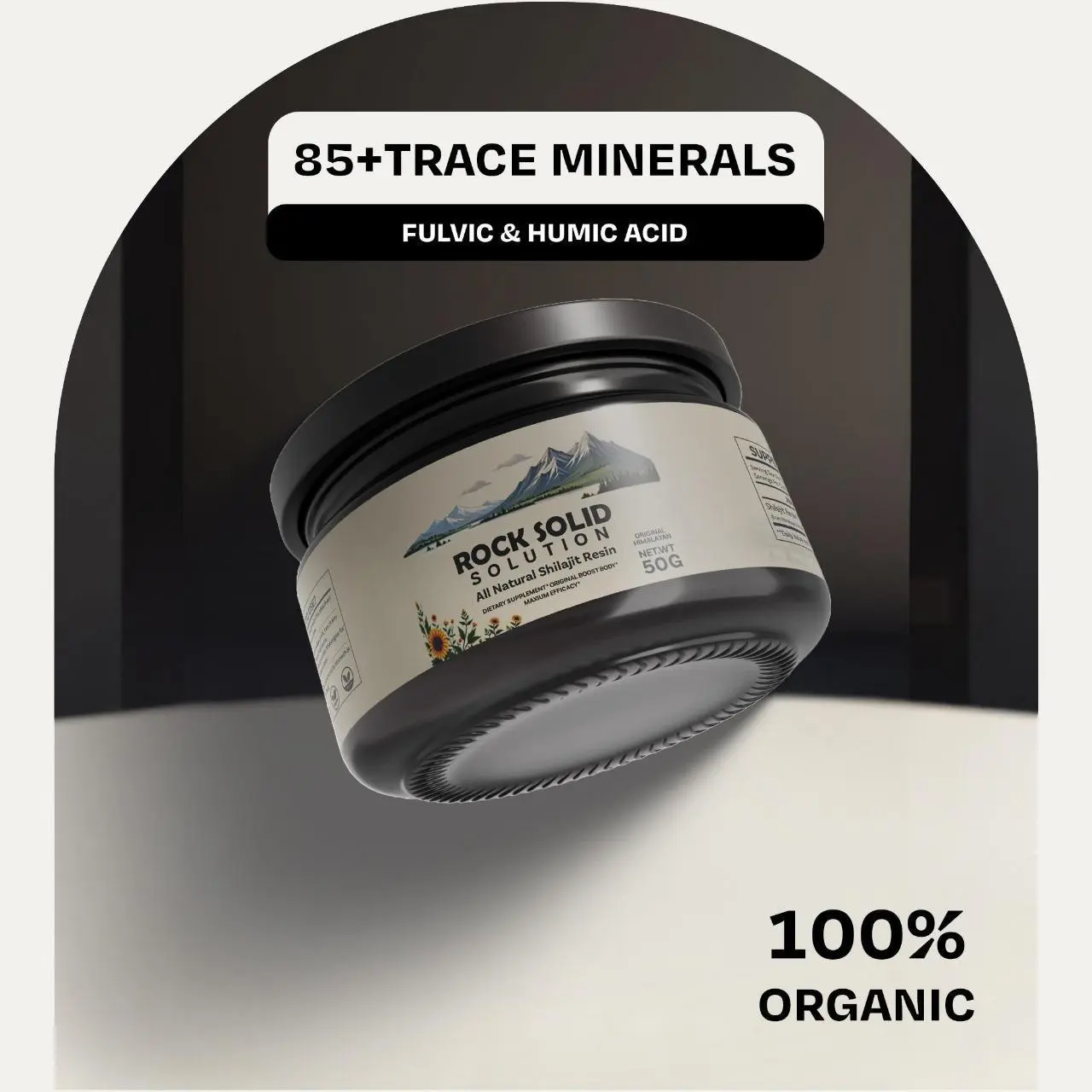 Rock Solid Core - The Foundation of Reliable Solutions 50g All-Natural Shilajit Basalt Supplement