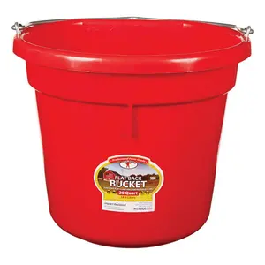 Little Giant 7404064 Red 20 qt. Round Plastic Bucket for Home Supplies, Home Care Use