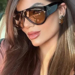 RETRO Oversized Aviator Sunglasses Women's Stylish UV Protection Color Lenses Fashionable Accessory for Casual & Formal Events Trendy Design Enhances Your Look THE PILOT