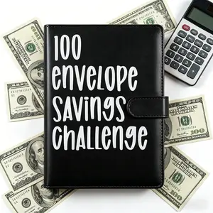 100 Envelopes Money Saving Challenge, Money Saving Planner Cash Envelope Budget Binder to Save $5,050, Easy and Fun Way for Budgeting Planner