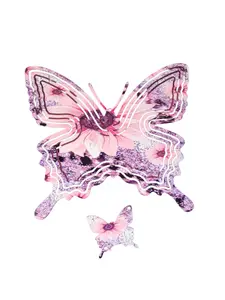 Butterfly Wind Spinner 10" Metal Garden Decoration with Crystal Tail Includes Hanging Hook for Indoor Outdoor Decorative Stakes & Wind Spinners