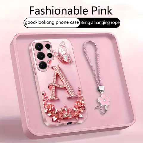 Suitable for [Galaxy S25 Ultra ] High-end, stylish letter-patterned phone case, 2D printed pattern, not 3D,full-coverage protection, free lanyard included,Purchase now and enjoy free shipping immediately！YM99