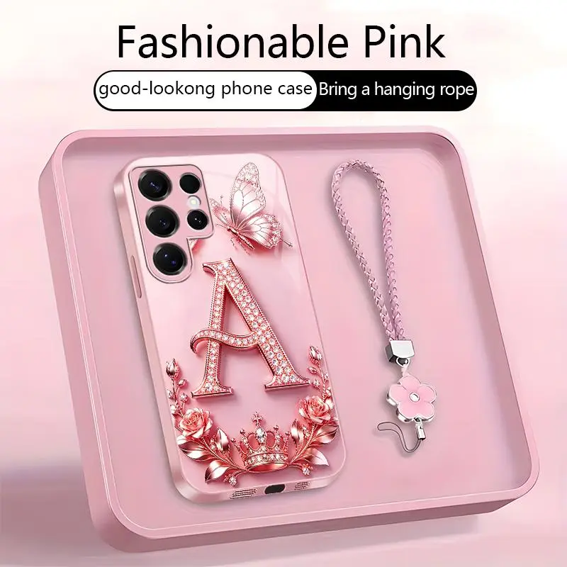 Suitable for [Galaxy S25 Ultra ] High-end, stylish letter-patterned phone case, 2D printed pattern, not 3D,full-coverage protection, free lanyard included,Purchase now and enjoy free shipping immediately！YM99