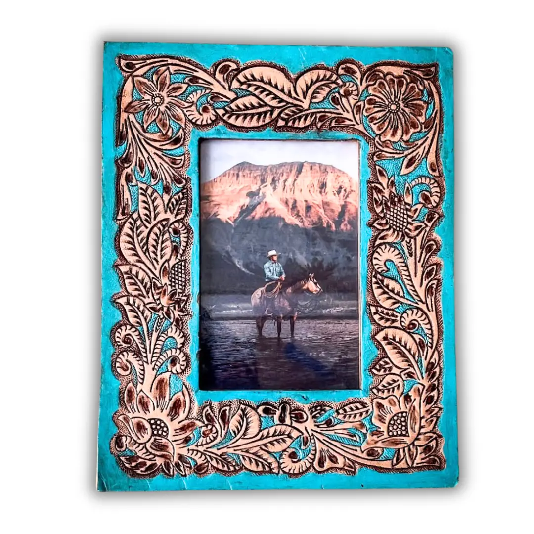 Time of Traditions Hand-Tooled Photo Frame - Perfect Gift Idea!