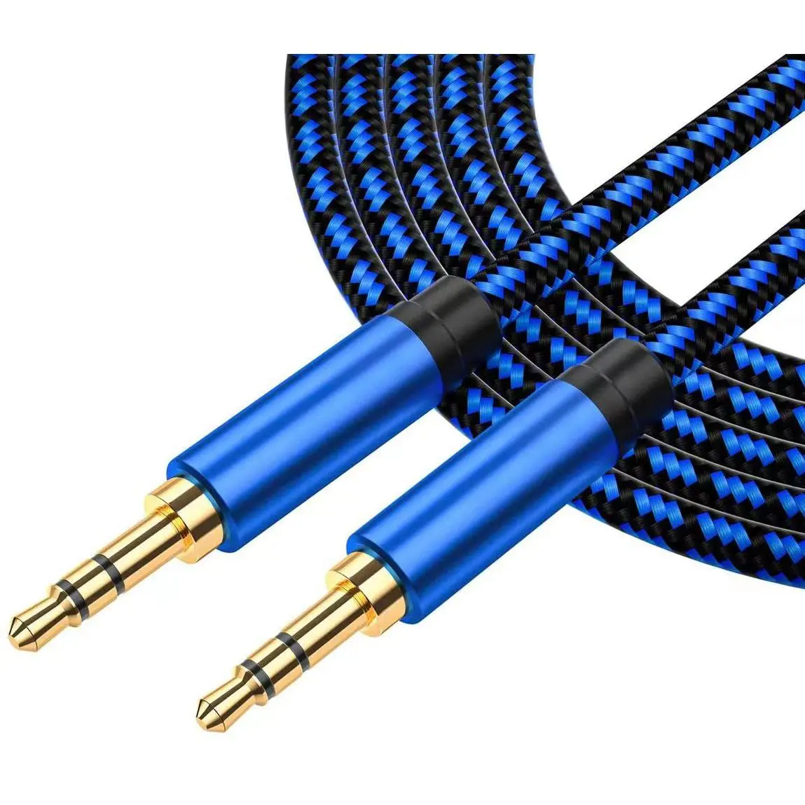 Aux Cord 10ft, 3.5mm Audio Cable Aux Cable for Car Nylon Braided Audio Cable 3.5mm Male to Male Compatible with Headphone, Speaker, Phone, Surface Dock, Car Stereo & More