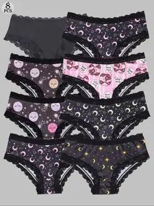 Morvia 8-Pack Women's Comfortable Breathable Underwear, Ideal for Sports and Running, All-Season Casual Style, Soft Comfy Panties