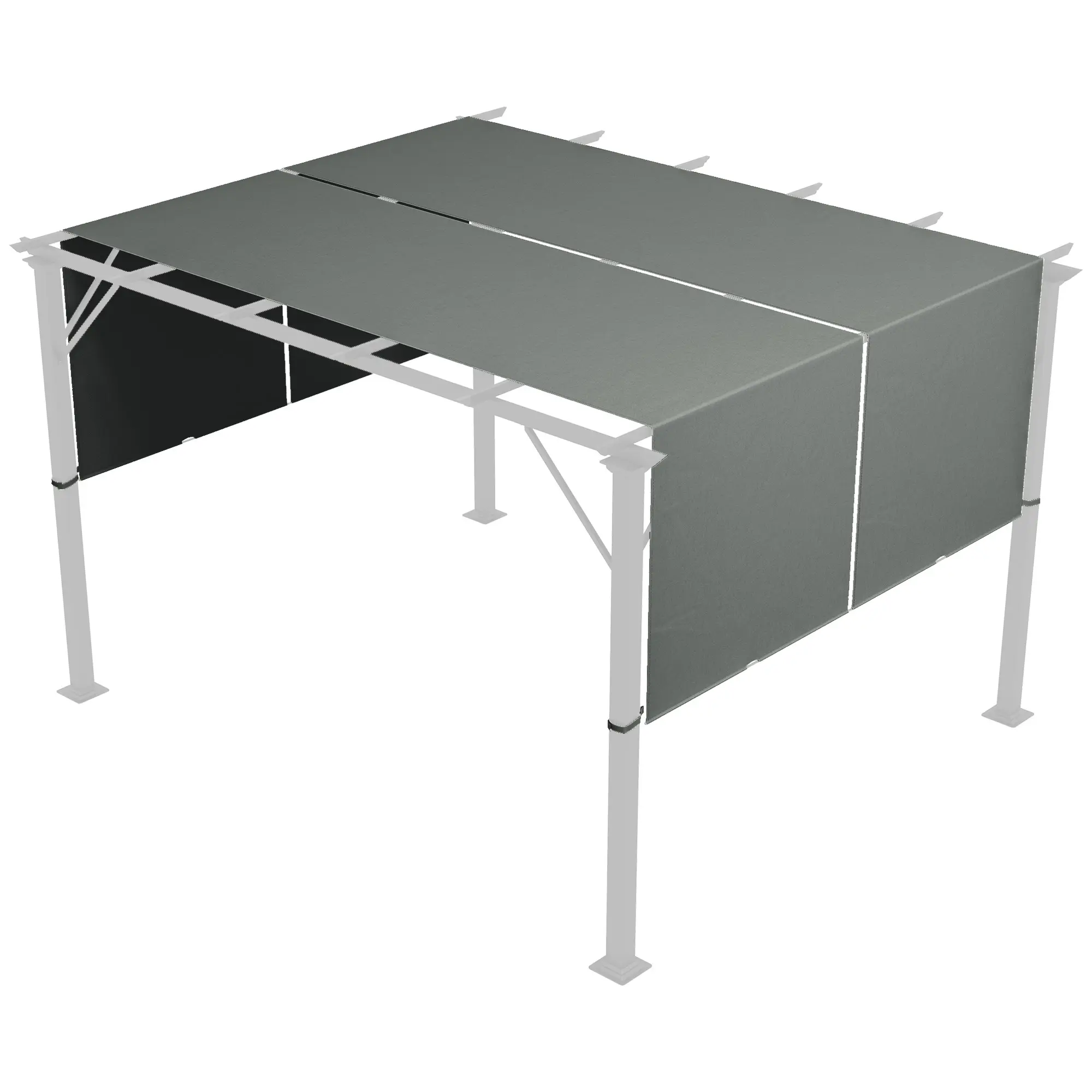 2 Pcs Pergola Replacement Canopy, 118" x 118" 3x3m Pergola Shade Cover, 180g/㎡ PA-Coated UV Protection Splashproof Polyester Fabric, Fade Resistant Easy Install Roof Panel Replacement for Outdoor Garden Patio Pergola