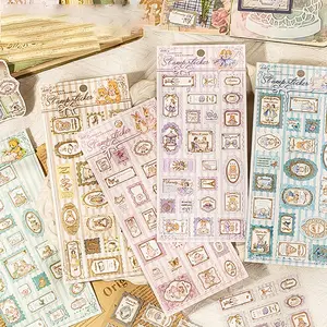 Vintage Gold Foil Stickers Set, Creative DIY Decorative Decals for Scrapbooking Journals Notebooks Phone Cases Water Bottles