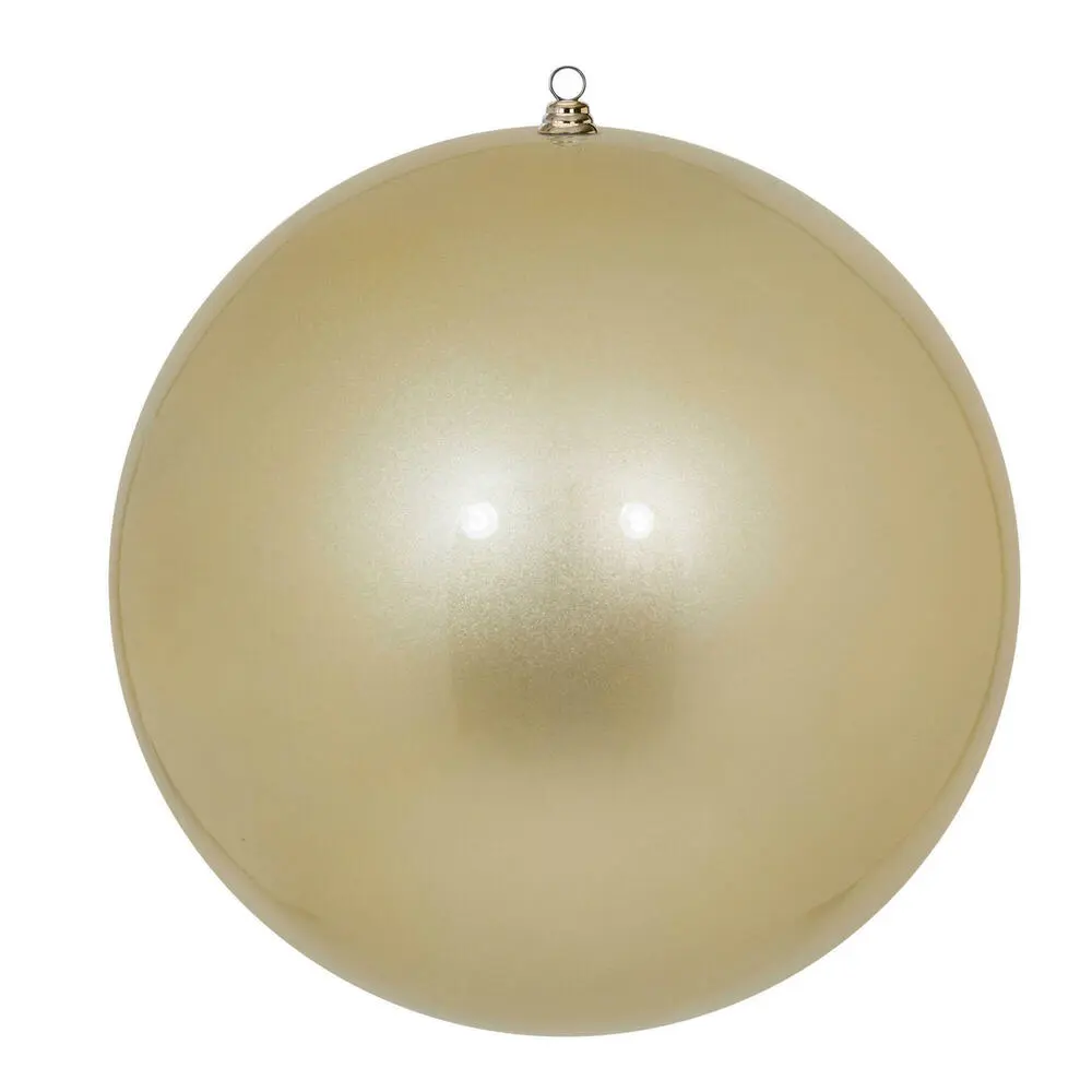 Vickerman N594538CV 20 in. Round Giant UV-Resistant Champagne Shatterproof Plastic Home Decor Ornament - Home Supplies, Festive Holiday Decor