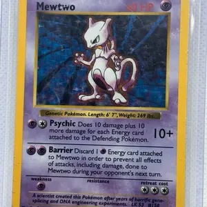 Pokémon Mewtwo Base Set (Shadowless) 010/102 Holo Rare 1999 TCG