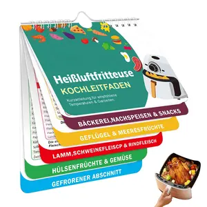 Deep Fryer Easy Recipe Accessories, Air Fryer Cooking Time Chart, German Ingredient Reference, Kitchen Sticker, Best Gift for Cooks